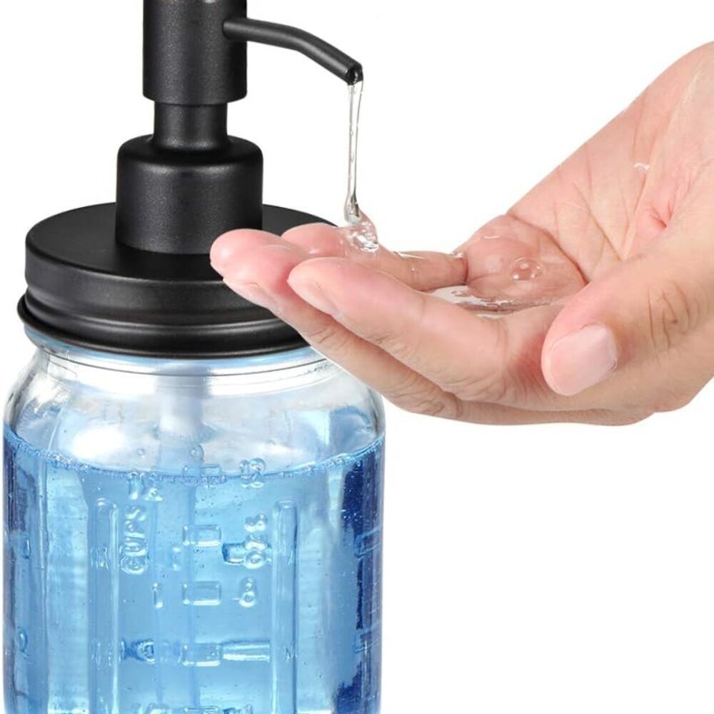 Mason Jar Liquid Soap Dispenser -Rustproof Stainless Steel Replacement - Farmhou - Picture 4 of 7